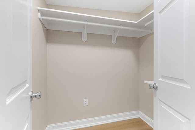 Closet with a shelf
